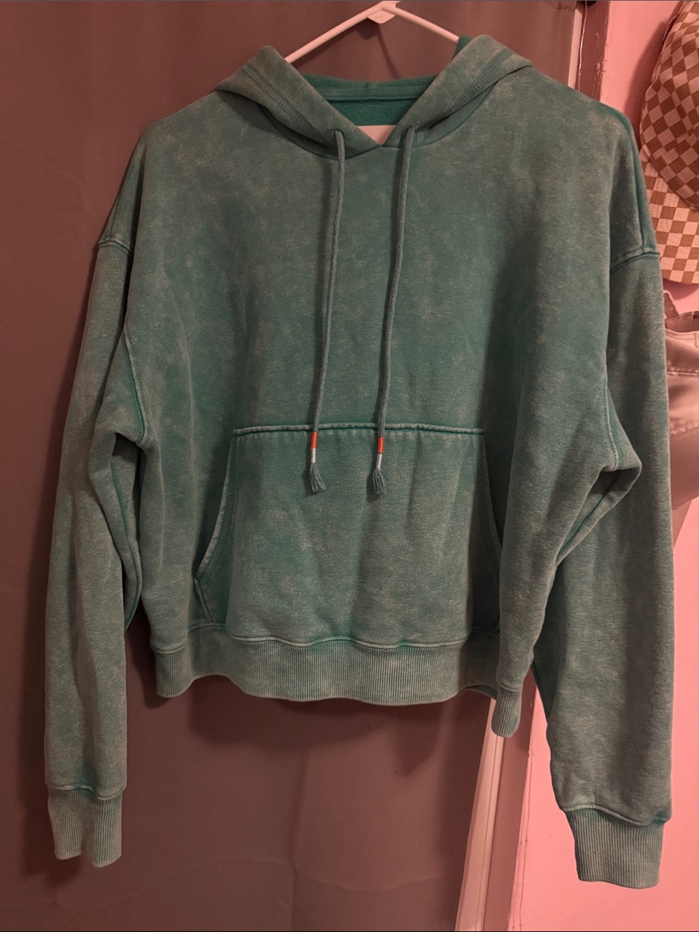 No Boundaries Washed Teal Hoodie Sweatshirt - Women's